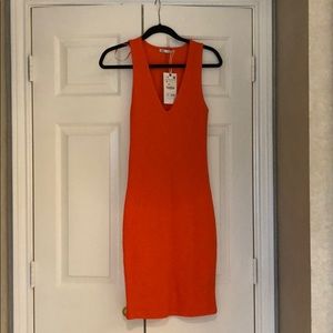 Zara midi bodycon dress NWT